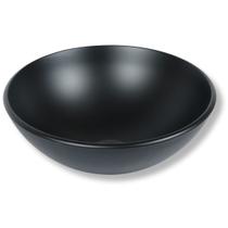 Cuba de Vidro Redonda 30cm Banheiro Lavabo Preto Fosco Luxo Apoio