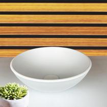 Cuba de vidro redonda 30cm branco fosco