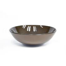 Cuba de vidro redonda 31cm marrom
