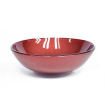 Cuba de vidro redonda 31cm vermelho cereja