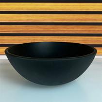 Cuba de vidro redonda 35cm preto fosco