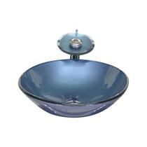 Cuba De Vidro Redonda 35Cm ul + Valvula + Torneira Cascata Cuba De Vidro Redonda 35Cm ul + Valvula + Torneira Cascata