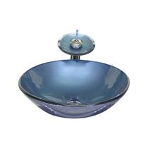 Cuba De Vidro Redonda 42Cm ul + Valvula + Torneira Cascata Cuba De Vidro Redonda 42Cm ul + Valvula + Torneira Cascata