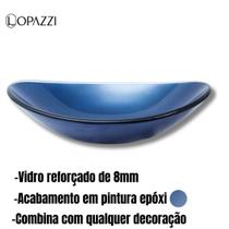 Cuba de vidro reforçado oval canoa modelo apoio p/ banheiros e lavabos - varias cores brilhantes - Lopazzi