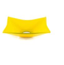 Cuba de vidro retangular 39cm amarela Cuba de vidro retangular 39cm amarela