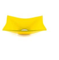 Cuba De Vidro Retangular 39Cm Amarela