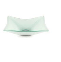 Cuba de vidro retangular 39cm branca