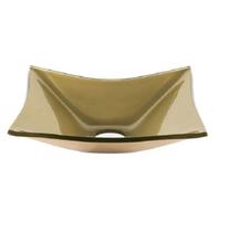 Cuba de vidro retangular 39cm champanhe