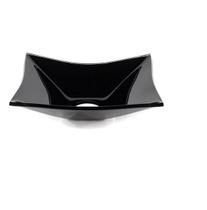 Cuba de vidro retangular 39cm preta