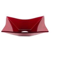 Cuba de vidro retangular 39cm vermelho cereja