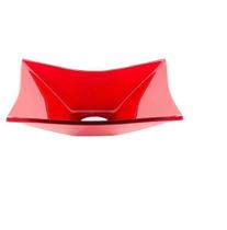 Cuba de vidro retangular 39cm vermelho ferrari