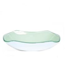 Cuba de vidro retangular abaulada 45cm branca