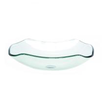 Cuba de vidro retangular abaulada 45cm jateada