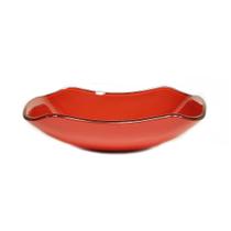 Cuba de vidro retangular abaulada 45cm vermelho ferrari