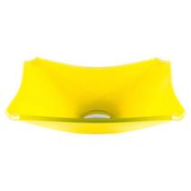 Cuba de vidro retangular chanfrada 37cm amarelo