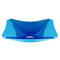 Cuba de vidro retangular chanfrada 37cm azul Cuba de vidro retangular chanfrada 37cm azul