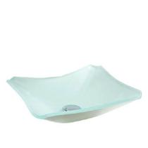 Cuba de vidro retangular chanfrada 37cm branco Cuba de vidro retangular chanfrada 37cm branco