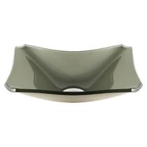 Cuba de vidro retangular chanfrada 37cm champanhe