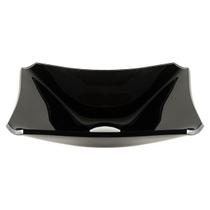 Cuba de vidro retangular chanfrada 37cm preto