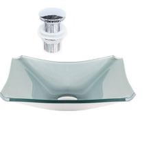 Cuba De Vidro Retangular Chanfrada 39Cm Prata + Válvula