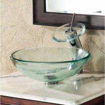 Cuba De Vidro Sobrepor 41 cm Incolor Redonda Banheiro Lavabo - GB41IN