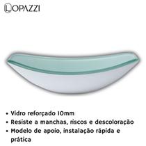 cuba de vidro temperado chanfrada 47cm p/ banheiros e lavabos - modelo de apoio em várias cores - LOPAZZI INDUSTRIA E COMERCIO LTDA