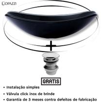 Cuba de vidro temperado chanfrada 47cm + válvula inteligente click inox inclusa p/ banheiros e lavabos - acabamento brilhante