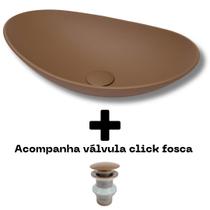 Cuba de Vidro Temperado Oval 47cm + Válvula Click Inteligente Inox inclusa p/ Banheiros e Lavabos - Linha Fosca Premium Cuba de Vidro Temperado Oval 47cm + Válvula Click Inteligente Inox inclusa p/ Banheiros e Lavabos - Linha Fosca Premium