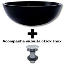 Cuba de Vidro Temperado Redonda 30cm + Válvula Click Inteligente Inox inclusa p/ Banheiros e Lavabos