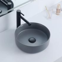 Cuba Deend De Cerâmica Grigio Tondo Para Banheiro 39x39x11cm Cuba Deend De Cerâmica Grigio Tondo Para Banheiro 39x39x11cm