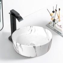 Cuba Deend De Cerâmica Orbita Marmo Para Banheiro 38x38x13 cm Cuba Deend De Cerâmica Orbita Marmo Para Banheiro 38x38x13 cm