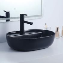 Cuba Deend De Cerâmica OvaleNero Para Banheiro 50x39x13cm