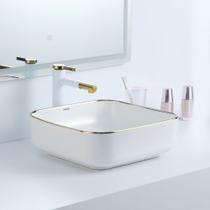 Cuba Deend De Cerâmica Quadrina DoratoLuce Banheiro 39x39x14cm Cuba Deend De Cerâmica Quadrina DoratoLuce Banheiro 39x39x14cm