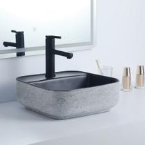 Cuba Deend De Cerâmica StoneNero Para Banheiro 40x39x14cm Cuba Deend De Cerâmica StoneNero Para Banheiro 40x39x14cm