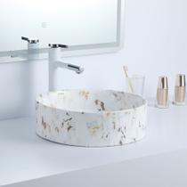 Cuba Deend De Cerâmica Terrazzo Dorato P Banheiro 39x39x12cm Cuba Deend De Cerâmica Terrazzo Dorato P Banheiro 39x39x12cm