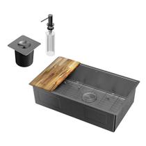 Cuba Docol Bistrô 70x40 90021166105 Grafite Acetinado com Acessórios e Lixeira Cuba Docol Bistrô 70x40 90021166105 Grafite Acetinado com Acessórios e Lixeira