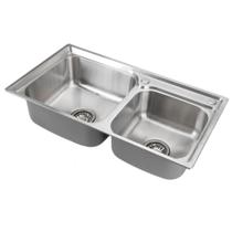 Cuba Dupla Aço Inox Para Cozinha Gourmet Potiguara 78x43cm Cuba Dupla Aço Inox Para Cozinha Gourmet Potiguara 78x43cm