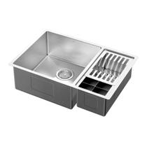 Cuba Dupla Bistrô 60x40x20 Escovado com Canal Equipado 4,5" FSC100% Docol