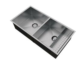 Cuba Dupla Calha Úmida 80x40cm Completa com Escorredor Inox e Válvula Cuba Dupla Calha Úmida 80x40cm Completa com Escorredor Inox e Válvula