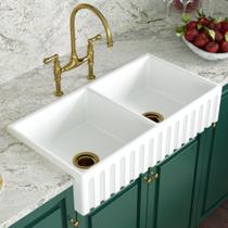 Cuba Dupla Cozinha Farm Sink Frente Romana 87 Cm Estilo Fazenda Avental
