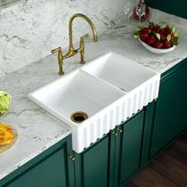 Cuba Dupla Cozinha Farm Sink Romana 77 Cm Estilo Fazenda Avental - Branco Cuba Dupla Cozinha Farm Sink Romana 77 Cm Estilo Fazenda Avental - Branco