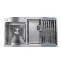 Cuba Dupla Cozinha Goumert Luxo Lava Alimentos Louça Escorredor Pia Torneira Bancada Area Externa Limpeza