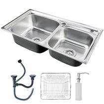 Cuba Dupla Cozinha Gourmet 78x43 Inox Luxo Acessórios Brinovar