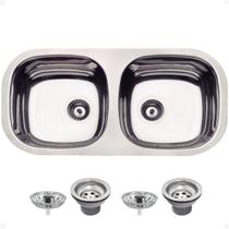 Cuba Dupla Cozinha Grande 72X34 Tramontina Isis com Duas pias Cuba Dupla Cozinha Grande 72X34 Tramontina Isis com Duas pias