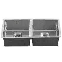 Cuba Dupla Cromada Cozinha Gourmet Moderna em Aço Inox 304 com Válvula Inovartte ICB01