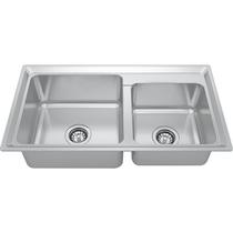 Cuba Dupla de Embutir Premium 30521 780x430mm Prof. 210mm Acetinado c/Válvula 4.1/2 GhelPlus