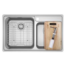 Cuba Dupla de Sobrepor Com Acessórios Bell Franke Retangular em Inox