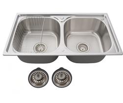 Cuba Dupla Gourmet Aço Inoxidável 78x43cm Premium Cor Prata Embutir