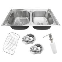 Cuba Dupla Gourmet Cozinha Aço Inox 304 Com Acessórios Cuba Dupla Gourmet Cozinha Aço Inox 304 Com Acessórios