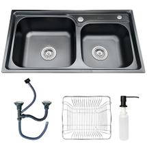 Cuba Dupla Gourmet Pia Cozinha Inox Preto Acessório Brinovar